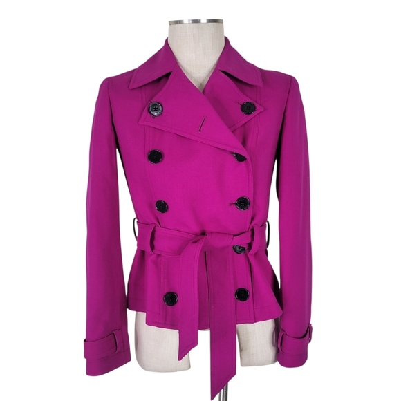 Lauren Ralph Lauren Jacket Women Size 2 Purple Fuchsia Double Breasted - Picture 12 of 12